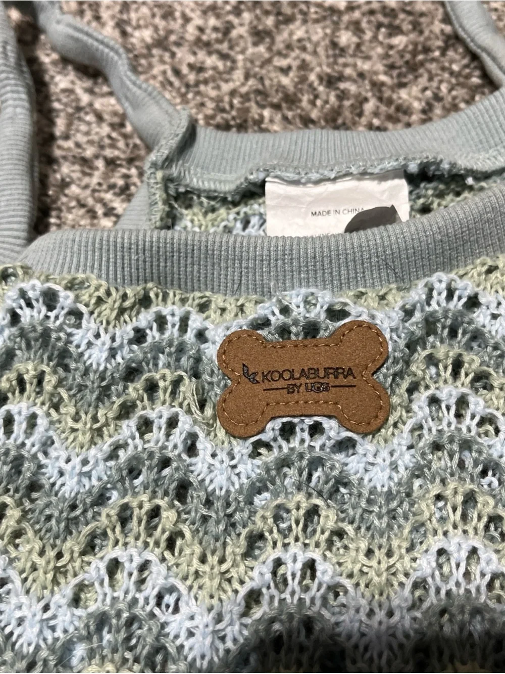 Koolaburra by Ugg Dog Knit Dress Green Blue Size Large Mila